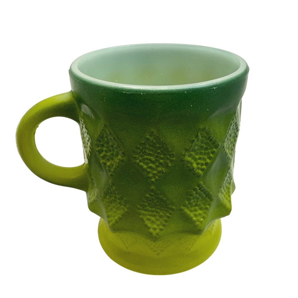 Vintage Anchor‎ Hocking Fire-King Kimberly Mug Green Ombre Glass USA Category: